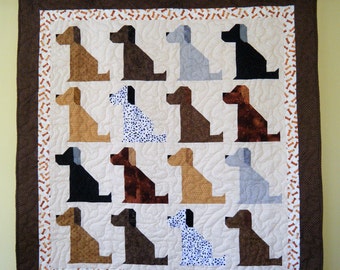 Golden Retrievers quilt throw size 54 x 54 inches