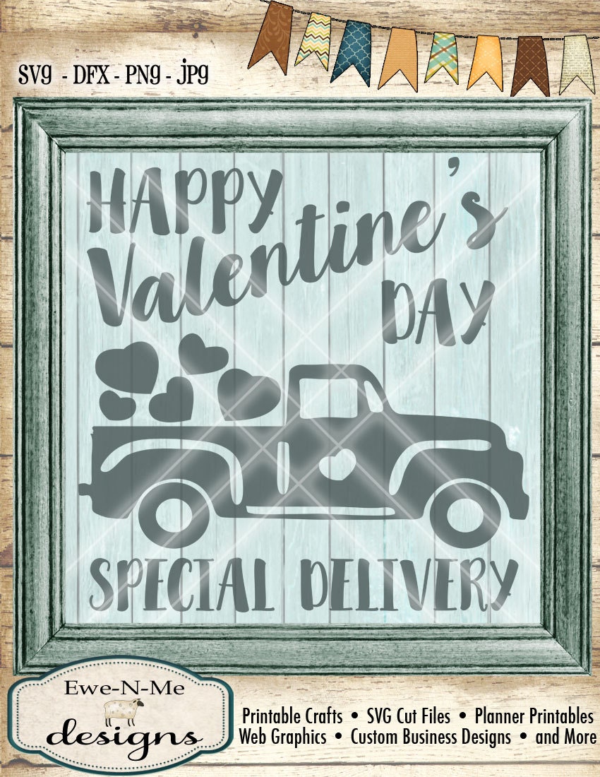 Download Valentine SVG Old Truck with Hearts SVG truck with hearts