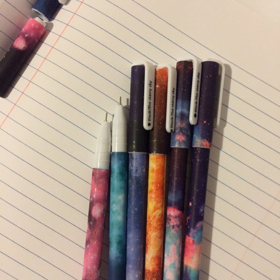 Starry Sky Pen Set, Set of 6 Pens, Colorful Starry Night Milky Way Pens ...
