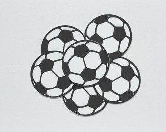 Soccer Ball Die Cuts-Soccer Ball Die Cut-Soccer Ball Confetti-Soccer Balls-Papper Soccer Balls-Soccer Ball Invitations-Scrapbook Supplies
