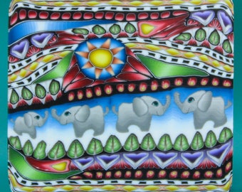 Polymer Clay Square Cane -'Jungle Journey' series (38aa)