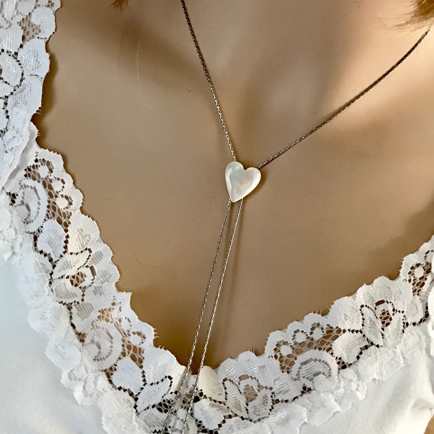 Beach Wedding JewelryShell NecklaceShell Jewelry Heart