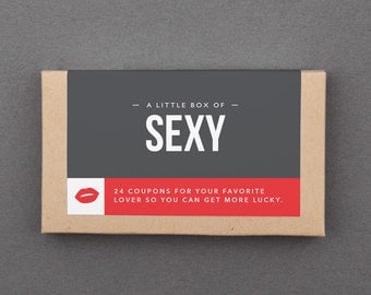 Anniversary Gift for Husband, Wife, Man, Woman, Him, Her. Love, Sex Coupons. Funny, Naughty, Romantic. Mini Cards. "Sexy" (L2L01)