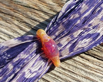 Glass Ring With Super Amber Purple Color Size 5 1/4