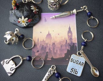 Supercalifragilisticexpialidocious: Set of 7 Mary Poppins Inspired Stitch Markers for Knitters and Crocheters