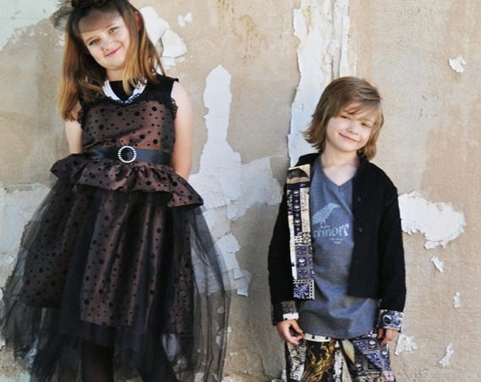 Little Boy Outfit - Boys Outfit - Steampunk Wedding - Ring Bearer Suit - Black Suit - Toddler Boy - Boys Suit - 2T to 8 yrs