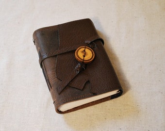 Rustic Leather Journal with Recycled Paper-Small