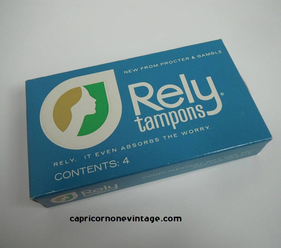 Vintage Rely Tampons 1970s P&G Rely Tampons Complimentary Gift