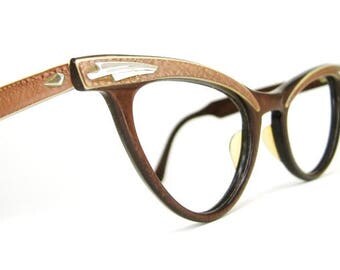Vintage 50s 60s Winged Cat Eye Eyeglasses Frame A/O