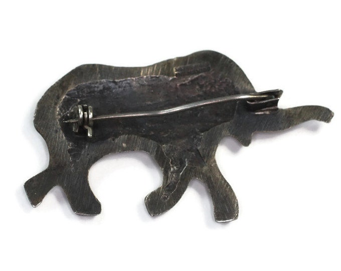 Sterling Elephant Brooch Animal Figural Vintage Made in Mexico