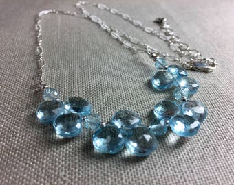 Blue Topaz Necklace in Sterling Silver