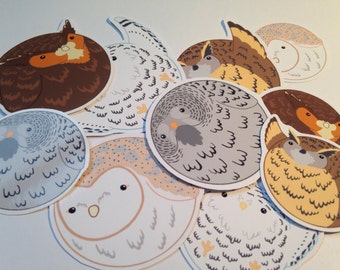 Cute owl sticker set, kawaii owl stickers, kawaii planner stickers, cute bird stickers, lolita, pastel goth, owl gift idea