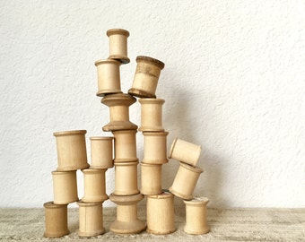 Vintage Wooden Spools, Set of 20