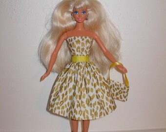 Handmade barbie clothes CUTE dress and bag 4 barbie doll