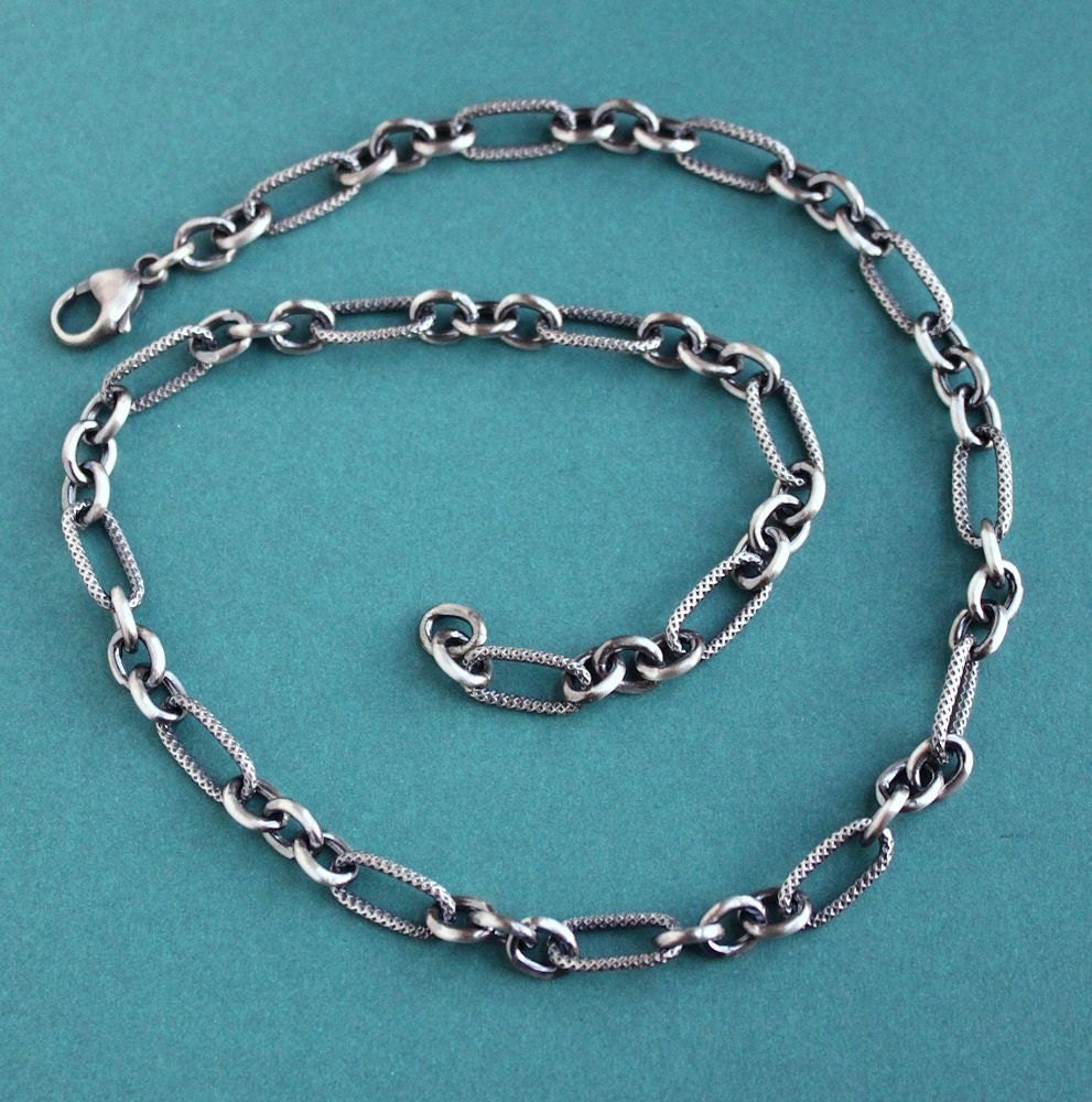 Large Link Sterling Silver Chain Necklace Long Link Chain