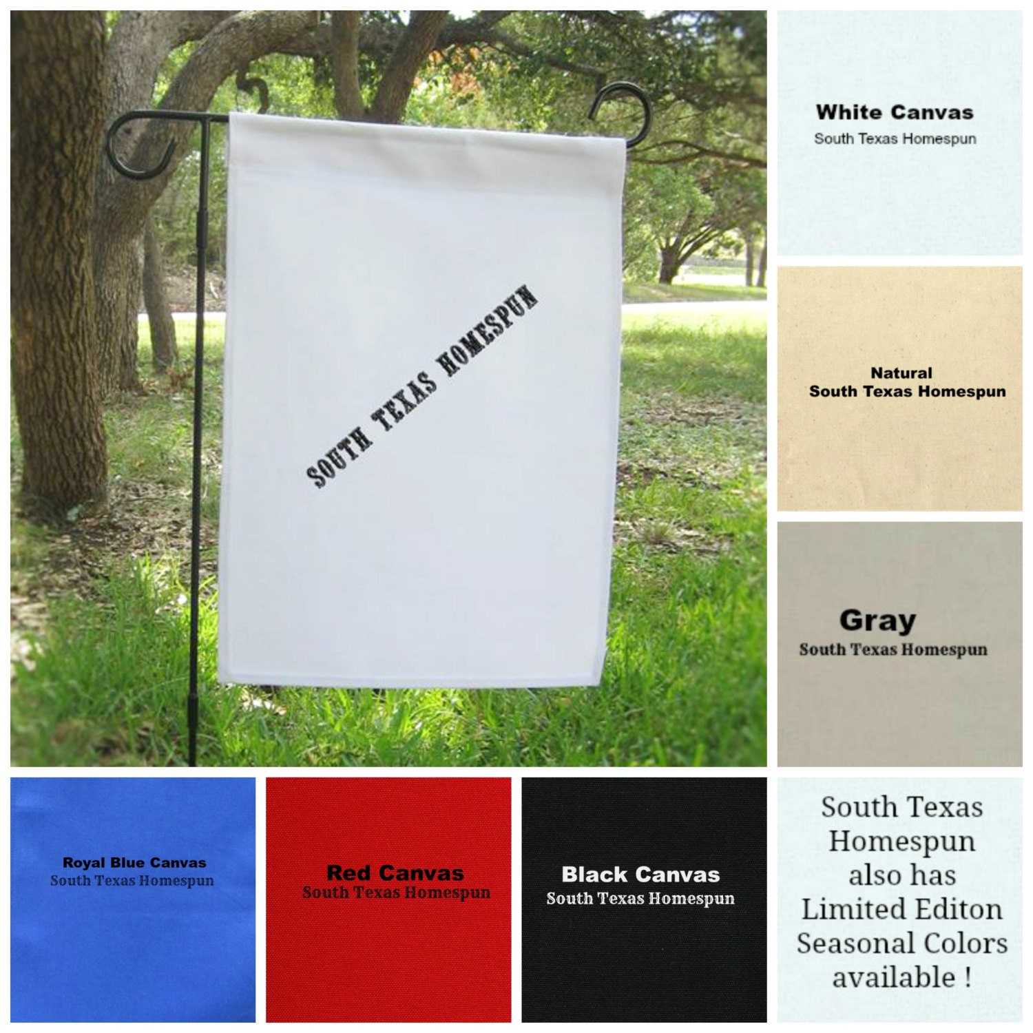 SALE Colred Canvas Garden Flag Blank ready by SouthTexasHomespun