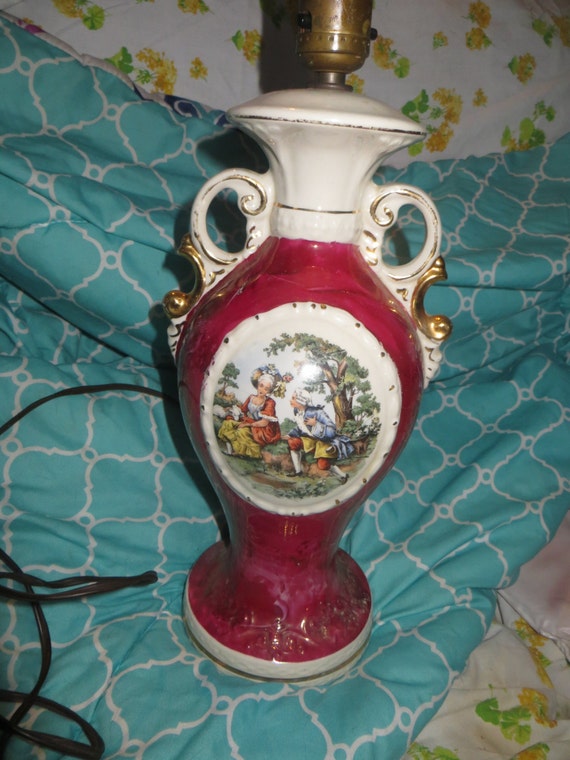 Items similar to Antique 2 handle Hand Painted Porcelain Working