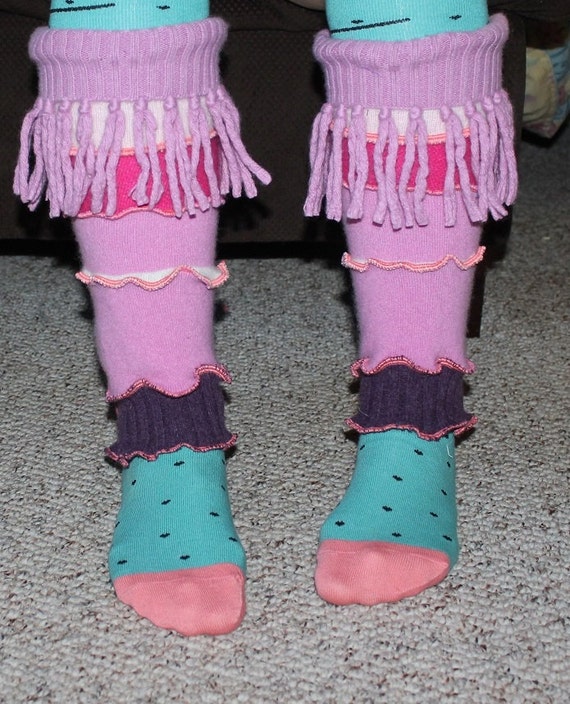 Beautiful Fun & Colorful Leg Warmers Created From Upcycled