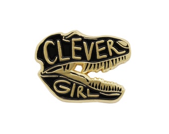 Black Clever Girl Jurassic Park enamel lapel pin