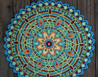 Crochet Overlay Mandala No. 5, Pattern, PDF in English, Deutsch, Espanol