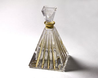 Vintage Lead Crystal Perfume Bottle, Royal Gallery, Pyramid Perfume Bottle - circa 1980's