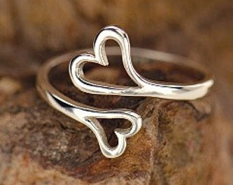 Sterling Silver Double Heart Ring