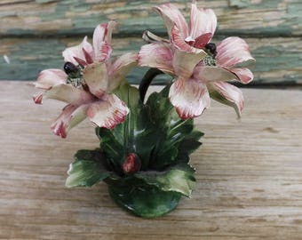 Vintage Capodimonte Flower Figurine