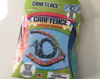RARE Destash Colorful Rainbow Multicolor Awesome CraftLace Craft Lace Lacing Cord Plastic Vinyl Art Arts Crafts Craft Kit Supplies Set Lot