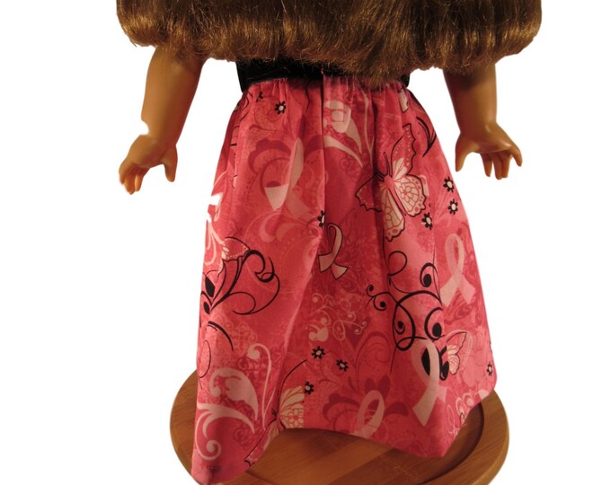 Pink doll dress for Valentines Day or Breast Cancer Awareness fits 18 inch dolls like American Girl