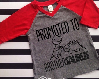 Big Brother Dinosaur Big Brother Shirt Hipster Big Brother Promoted to Big Brother Shirt Big Bro Shirt Brothersaurus Hipster Raglan