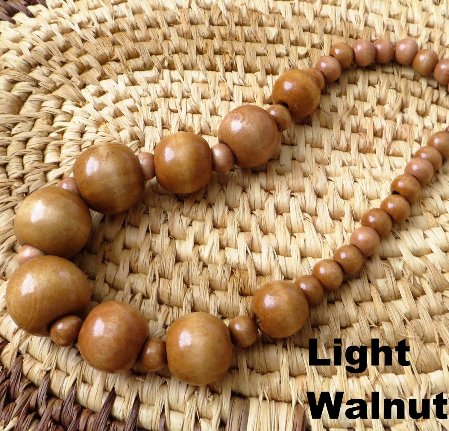 Wood Bead Necklace Wooden Bead Necklace Wooden Necklace 0937