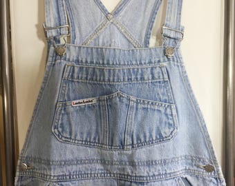 Adult L, Denim Overalls, London London, distressed denim, vtg denim overalls, size L overalls, woman's overalls, vintage overalls