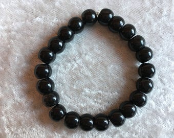 Golden Sheen Obsidian Bracelet, Beaded Bracelet, Stretch Bracelet, Gemstone Bracelet, Gift for Her, Natural Obsidian, Obsidian Jewelry