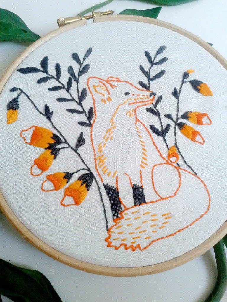 Download Fox embroidery pattern. PDF pattern. Printable. by ...
