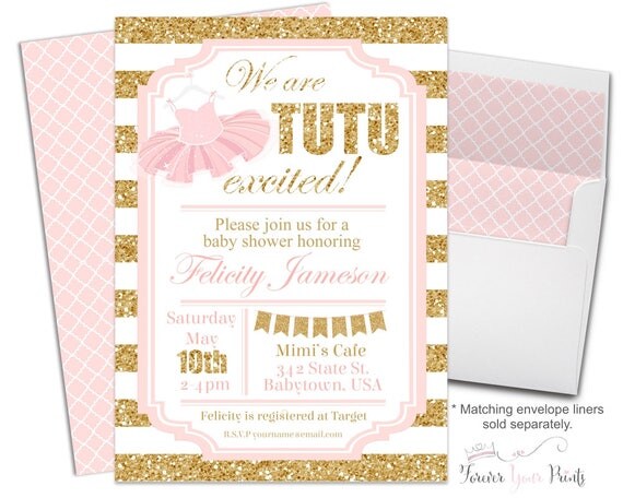 Baby Shower Invitation Girl - Tutu Baby Shower Invitation - Tutu Baby Shower Invite - Ballerina Baby Shower - Tutu Invitation - Tutu Invite Il_570xn