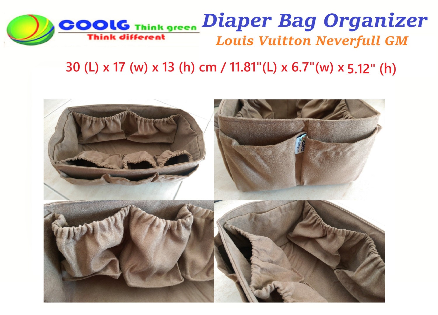Stylish Diaper Bag Organizer Insert for LV Neverfull GM extra