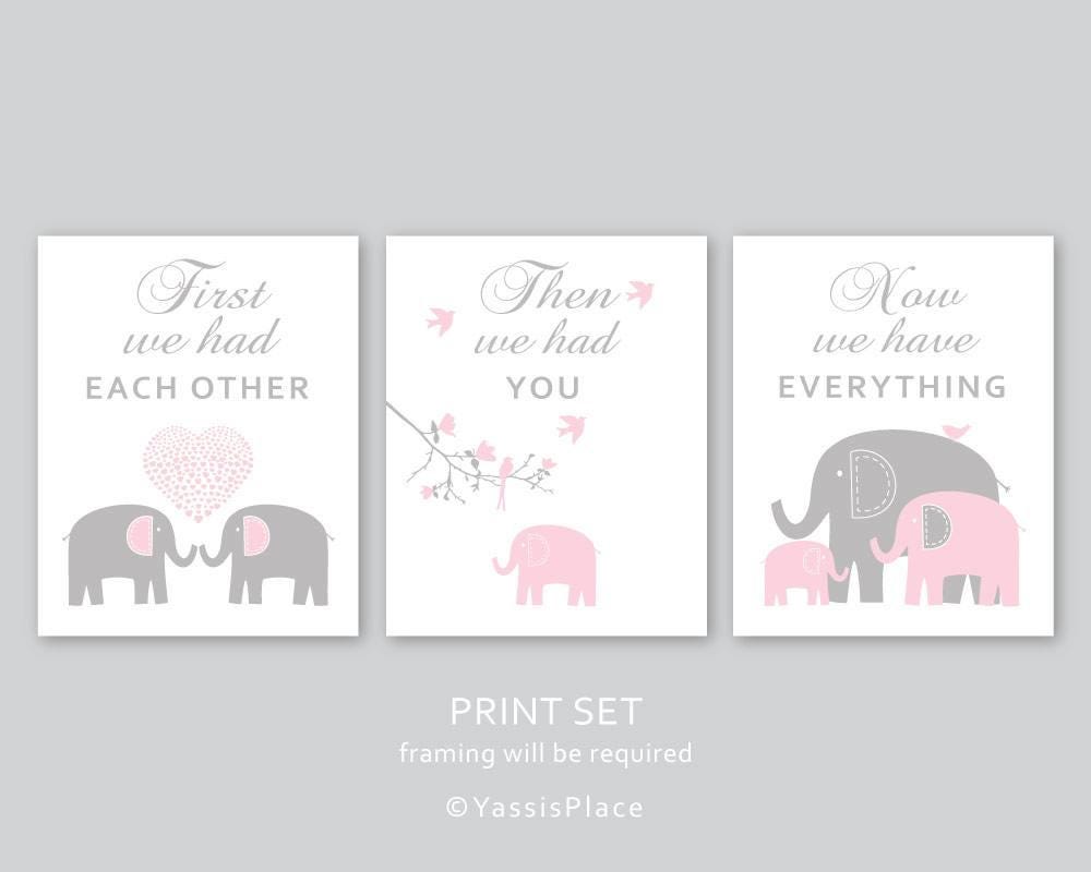 First We Had Each Other Elephant Nursery Decor Baby Girl Or