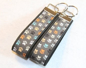 Key fob, Key chain, Wristlet - Paw Prints - Select One