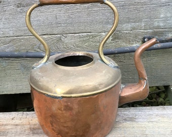 Vintage Rustic Copper Teapot Kettle