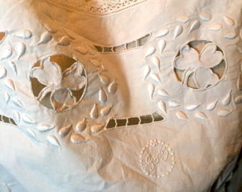 Vintage edwardian camisole 1900s 1910s corset cover monogrammed Rose