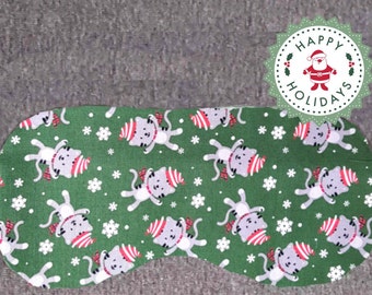 Christmas Kitty Sleep Masks, Holiday Eye Masks, for Naptime and Sleep