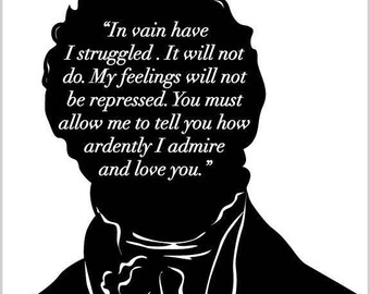 Jane Austen Art Print - Pride and Prejudice - Mr Darcy Proposal - Bookish - JAPP001