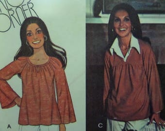 BELL SLEEVE TOP Pattern • McCall's 5300 • Miss S 10-12 • Pullover Top • Belted Top • Sewing Patterns • Vintage Patterns • WhiletheCatNaps