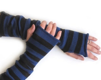 Long Fingerless Gloves, Thumbhole Arm Warmers