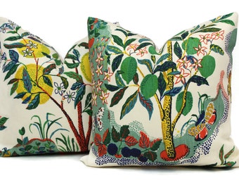 Citrus Garden Decorative Pillow Cover 18x18, 20x20, 22x22, Eurosham or Lumbar Pillow, Schumacher Josef Frank pillow cover, Lemon Lime Tree