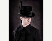 Gothic raven black top hat