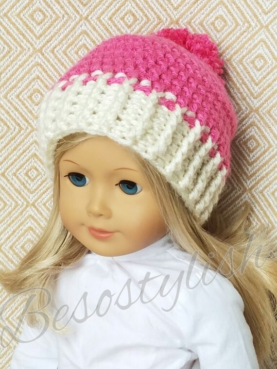 Crochet Pattern Doll Beanie Doll Hat 18 inch Doll Crochet