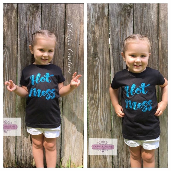 Hot Mess shirt Girl toddler clothing Glitter shirt toddler