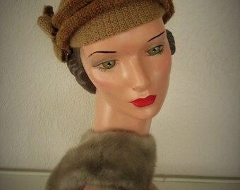 PDF Knitting Pattern Cloche Hat Vintage 1930s Chic Knitted Cap Downton Abbey