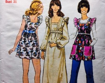 Vintage Smock Dress in two lengths Simplicity 5431